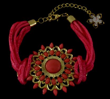 Pulseira de Barbante Rosa